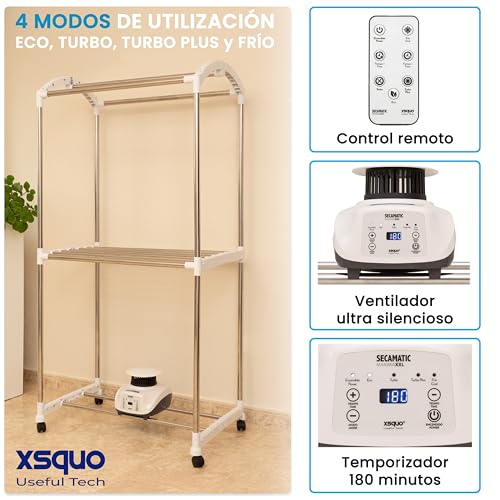 Secadora de ropa Secamatic XXL de 1500W con armario de 20 kg 4