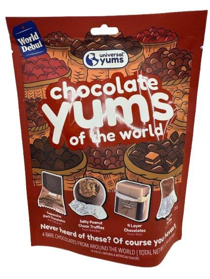 Universal Yums “Yums of the World” 3-Pack Variety Set – Holiday, Sour & Chocolate International Candy Assortment | 3 Bags (Total 10 oz) | Imported Global Flavors Gift Set