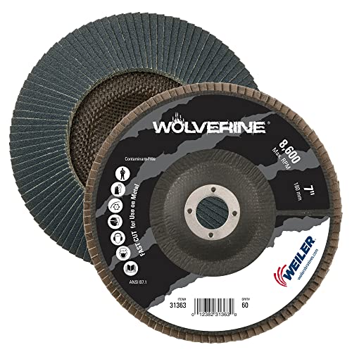 Disques abrasifs à rabats Weiler 31363 grain 60Z à haute endurance pour soudure
