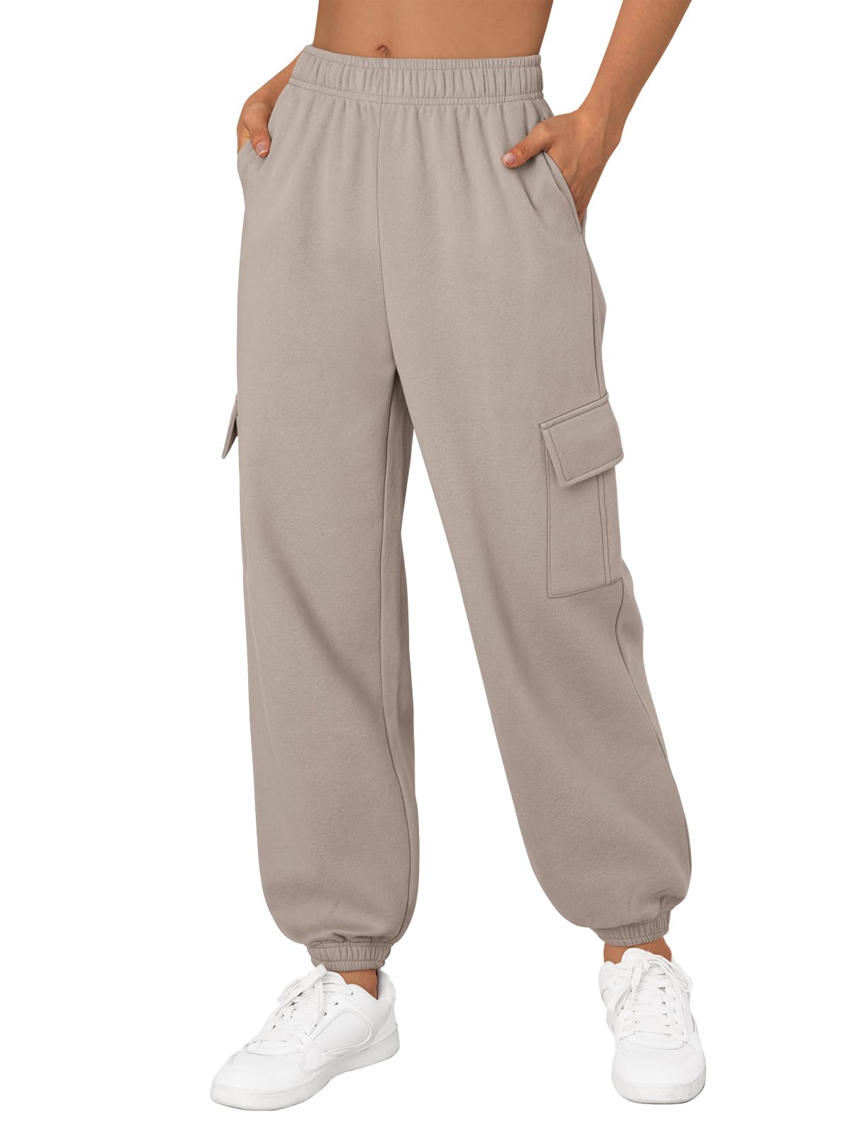 Womens Cargo Sweatpants Oversized Fleece Joggers Baggy Athletic Pants with Pocket