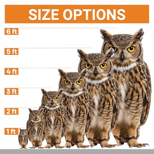 Image of Owl Life Size Cardboard Cutout, 4FT for Events & Party Decor | Life Size Fun Animal Standup Owl Cardboard Cutout for Birthday Parties, Photo Booth Props, Party Decorations, 1 PC