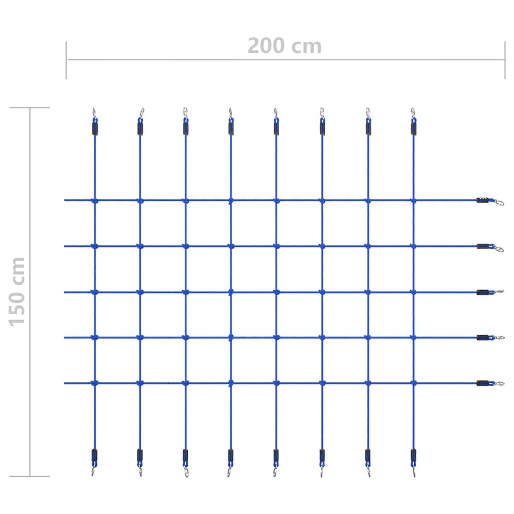 Siatka wspinaczkowa do rekreacji na świeżym powietrzu, 200 x 150 cm, niebieska artykuły sportowe