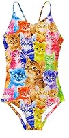 Algopix Similar Product 2 - AIDEAONE Cute Cat Swimsuit for 7T Girls