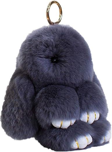 fluffy bunny bag charm