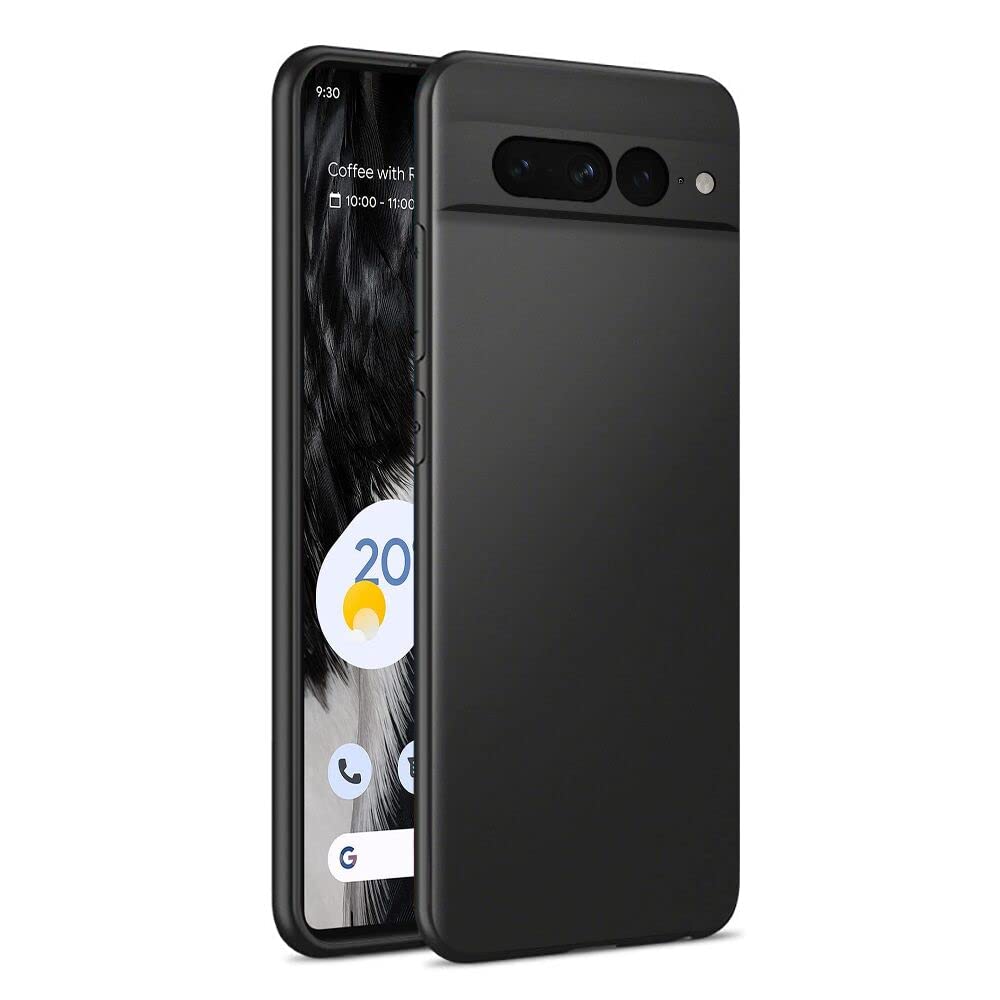 gueche Compatible with Google Pixel 7 Pro Case, Premium Flexible Thin Cover Shock Proof with Drop Protection Coque Funda Cover for Google Pixel 7 Pro, Basic Phone Case. Black