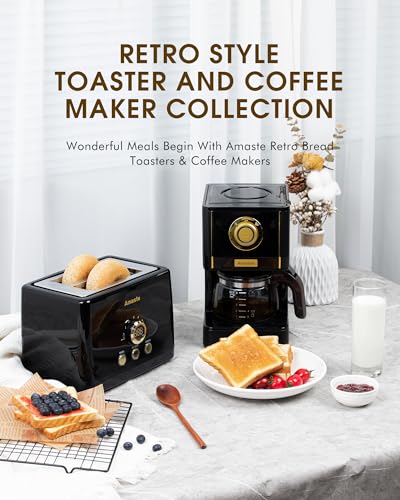 Image of 2 Slice Toaster, Retro Bread Toaster with LED Display, Extra Wide Slots Toasters with 6 Bread Shade Settings, Bagel, Cancel, Defrost Function, Stainless Steel with High Lift Lever, Removal Crumb Tray