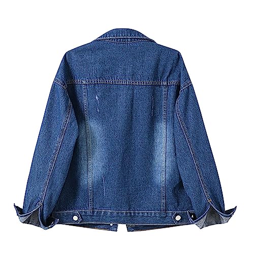 Denim Jacket for Women Plain Outfit Long Sleeve Turtle Neck Cowgirl Cardigan Winter Fall Womens Jackets Button Down3