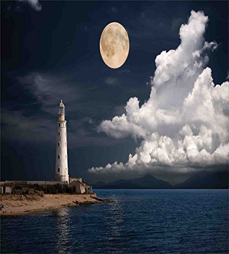 Ambesonne-Lighthouse-Duvet-Cover-Set-Lighthouse-Moonlight-Island-Large-Clouds-Sea-Seaside-Waterfront-Night-Time-Bay-Decorative-3-Piece-Bedding-Set-with-2-Pillow-Shams-King-Size-Navy-Blue 5138IkwX3kL