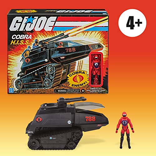 Figura Gi Joe Retro Veículo Cobra Hiss - F0127 - Hasbro, preto e vermelho