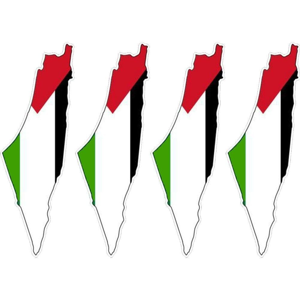 Wudaizhi Palestine Flag National Emblem Car Sticker 4pcs State of Palestine Bumper Stickers Decal Waterproof Pvc Vinyl Motorcycle Laptop Helmet