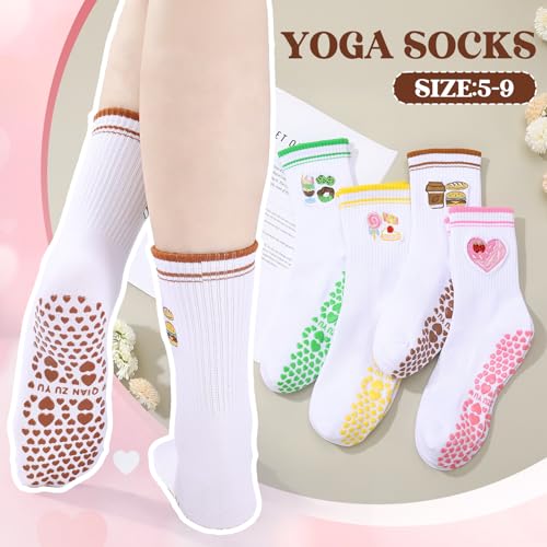 Image of Pilates Grip Yoga Socks for Women Cute Non Slip Socks