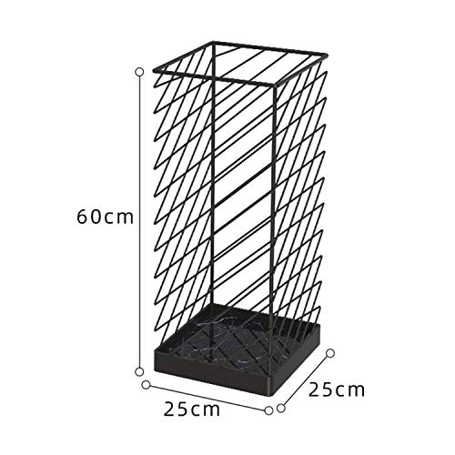 Porte-Parapluie Maille Métallique Noire avec Base Marbre Chic - 3
