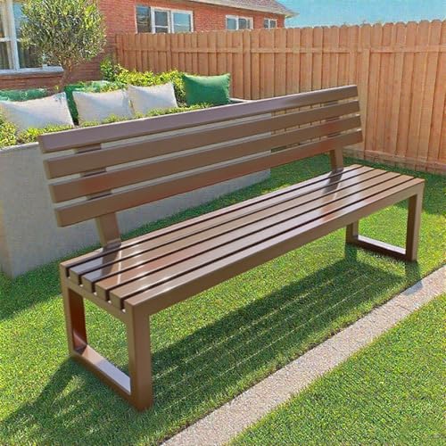 Banco de metal para exteriores de 2-3 plazas y alta capacidad para jardines y patios privados 2