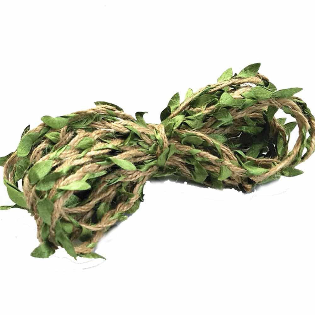 Corda Di Canapa Foglia da 10 metri Corda di iuta con una foglia per fai da te, ghirlande di fiori, confezioni regalo, matrimonio
