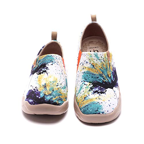Image of UIN Women's Artistic Slip-On Shoes Vibrant Floral Casual Loafers Lightweight Comfortable Travel Footwear