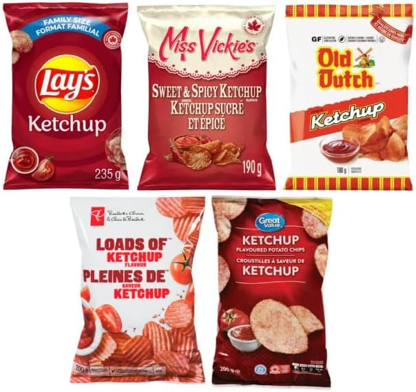 Ketchup Potato Chips Variety Pack of 5, Lays, Miss Vickies
