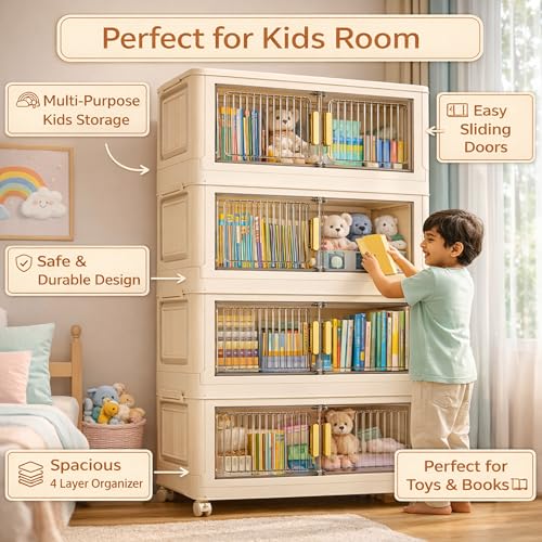 Image of REXERA ๐ ๐๐๐๐๐ Plastic Wardrobe for Clothes > Versatile Plastic Cupboard for Storage Organizer & Organisers Storage Box for Ideal for Neat and Tidy Storage Solutions Almirah for Clothes - White
