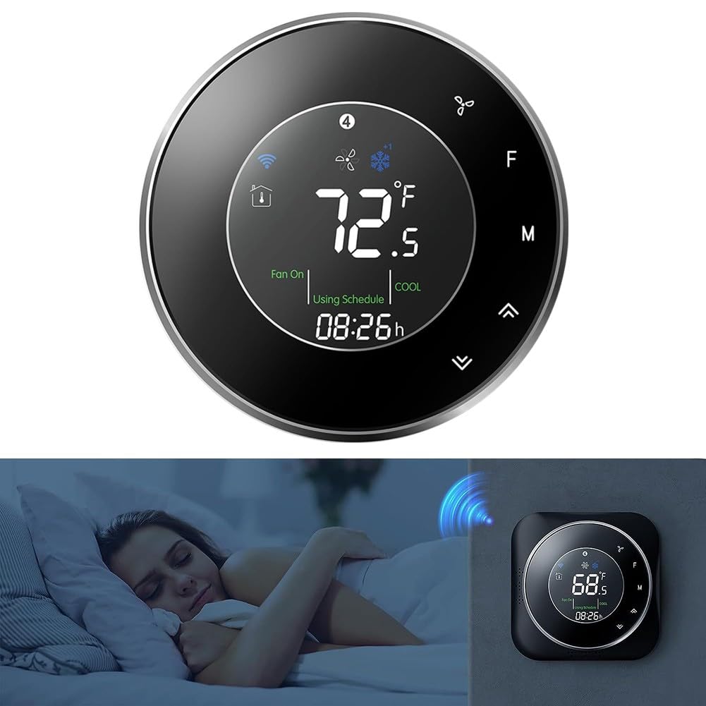 Thermostat intelligent WiFi programmable pour la maison numérique à économie d'énergie C-Wire DIY