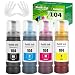 Migliori stampanti con cartucce economiche FANSHENG 104 Inchiostro compatibile con epson 104 le cartucce 104 per ET-1810 ET-2870 ET-2720 ET-2715 ET-2721 ET-2712 ET-2810 ET-2820 ET-2821 ET-2825 ET-2826 ET-4700 ET-4800 (4 Pack BK/C/M/Y)