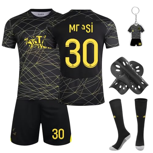 Heartsking Football Kits for Kids, Soccer Jerseys New Kids Football Kits Boys Girls, Football Training Shirts Shorts Socks Guard Plate and Keychain, Gifts for Children
