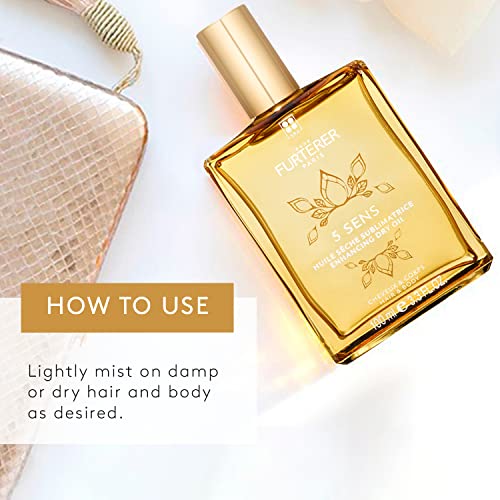 René Furterer 5 Sens Enhancing Dry Oil - Multi-Purpose For Hair & Skin - With Jojoba Oil - Spray - 3.3 Fl. Oz. #TOP3