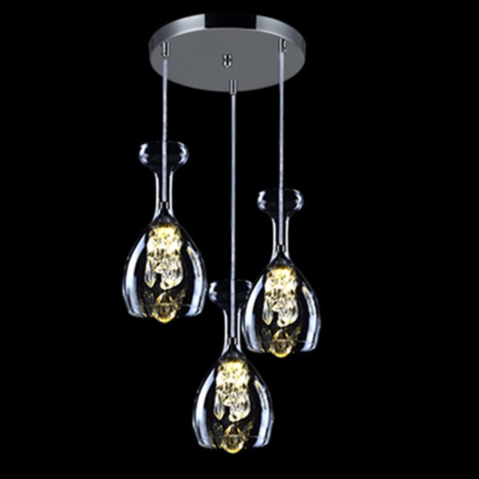 YCJXY Pendant Lights, Minimalist Gorgeous V-intage Wine Bottle LED Pendant Lights 110V 220V 1-6 Lights Pendant Acrylic Shades(A 3 lights,Warm white)