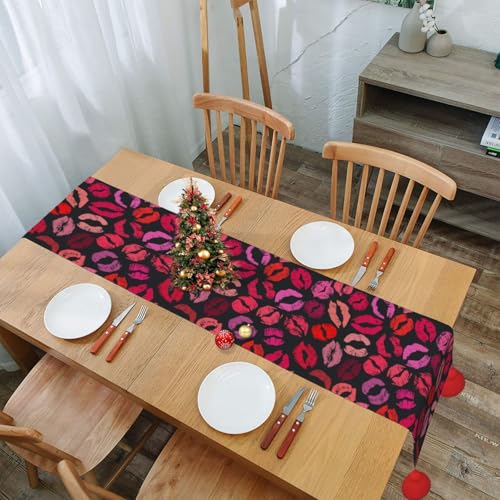 Chemin de table de Noël original style rouge à lèvres moderne - 8