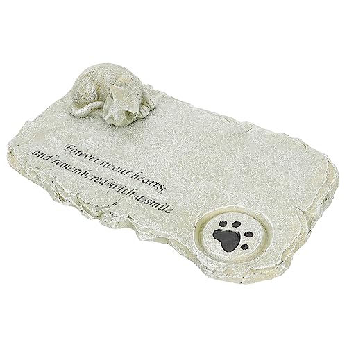 ROMISBABA Pietra Commemorativa per Animali Domestici Regalo Commemorativo per Gattini Statua Tombale in Resina per Cani e Gatti Pietra Commemorativa da Giardino per Animali da Cortile Lapide