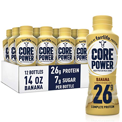 Core Power Protein Shakes (26g), Banana, Ready to Drink for Workout Recovery, 14 Fl Oz Bottles (12 Pack) Pack of 10