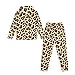 Pensura Girls 2 Pieces Sweatsuits Long Sleeve Hoodie & Sweatpants Fall Winter Clothing Boys Fashion Brown Cheetah Leopard Print Tracksuit Set Outfits Casual Clothes