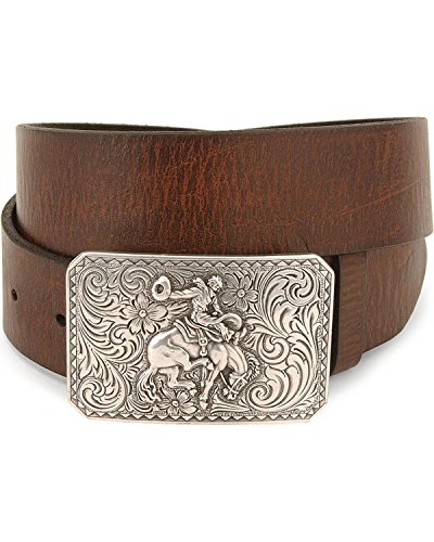 Nocona Men's Bronc Motif Belt, Brown, 36