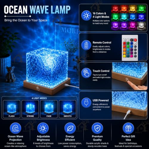 ANKRI Ocean Wave Night Light Projector Lamp Multicolor - Image 4