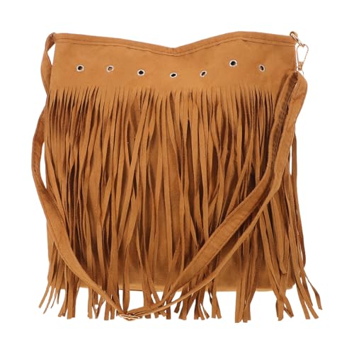 Sac bandoulière à franges western en daim bohème pour femmes