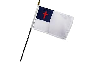 Quality Standard Flags Patriotic Christian Stick Flag Decoration - Christ Flag & Message of Hope