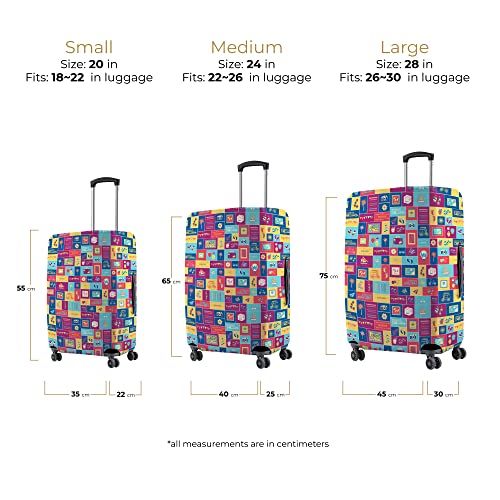 Image of Nasher Miles Polyester Protective Luggage Cover Set of 2 (Medium-Large) - Wanderskye Design