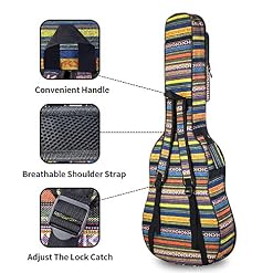 Glenmi Housse de transport pour guitare acoustique de 101,6 cm avec poches 3D, protège-cou, style bohème, rembourrage en… - Les Beatles, Paul McCartney, John Lennon, RIngo Starr, George Harrison Glenmi Housse de transport pour guitare acoustique de 101,6 cm avec poches 3D, protège-cou, style bohème, rembourrage en… – Image 2