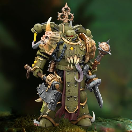 Image of JOYTOY Warhammer 40K Death Guard Plague Marine with Bubotic Axe and Plague Knife Action Figures Collectible Model Artifacts Birthday Gifts JT03608-4.8inch