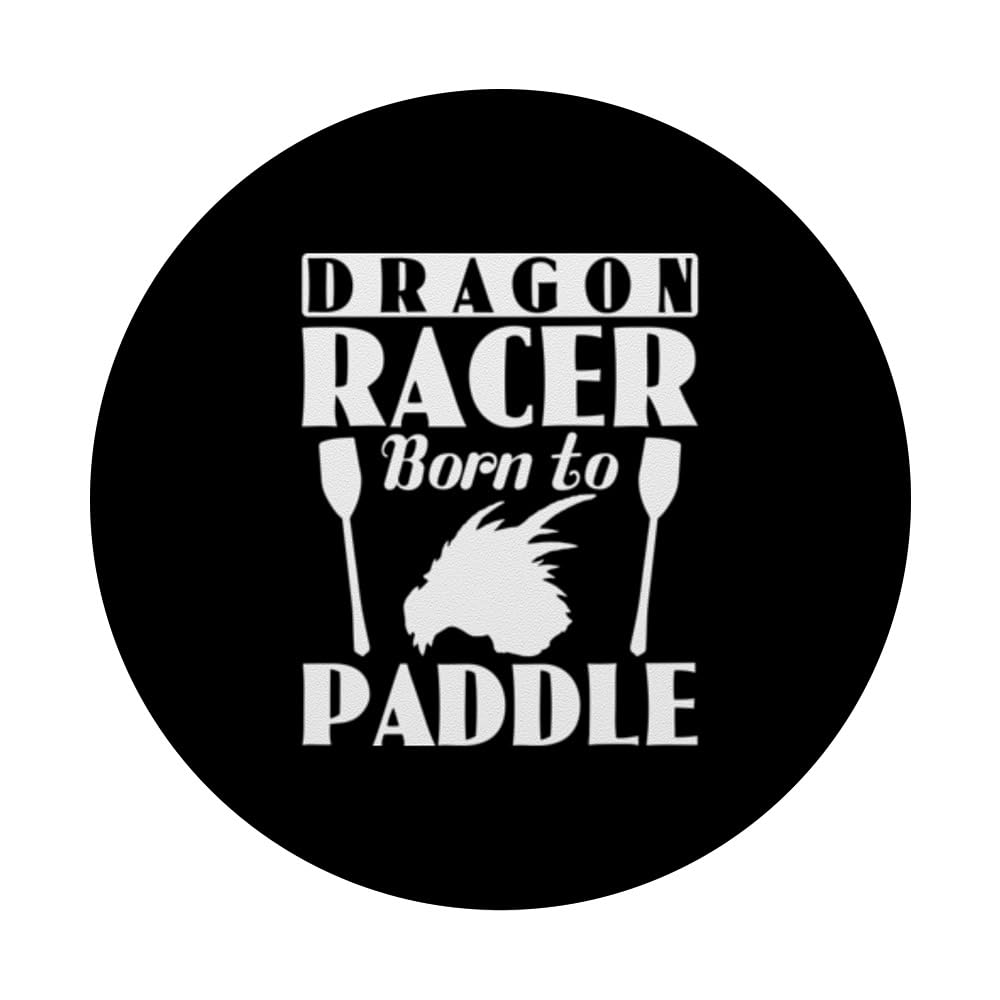 Dragon Racer Born To Paddle - Dragon Boating Racing PopSockets Swappable PopGrip, Black - Image 3