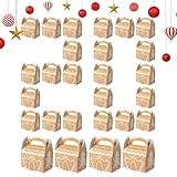 Cajas de dulces de Navidad, caja de regalo de papel de Navidad, 20 recipientes reutilizables para vacaciones, caja de golosinas de panadería para recuerdos de fiesta, pasteles, galletas, alimentos