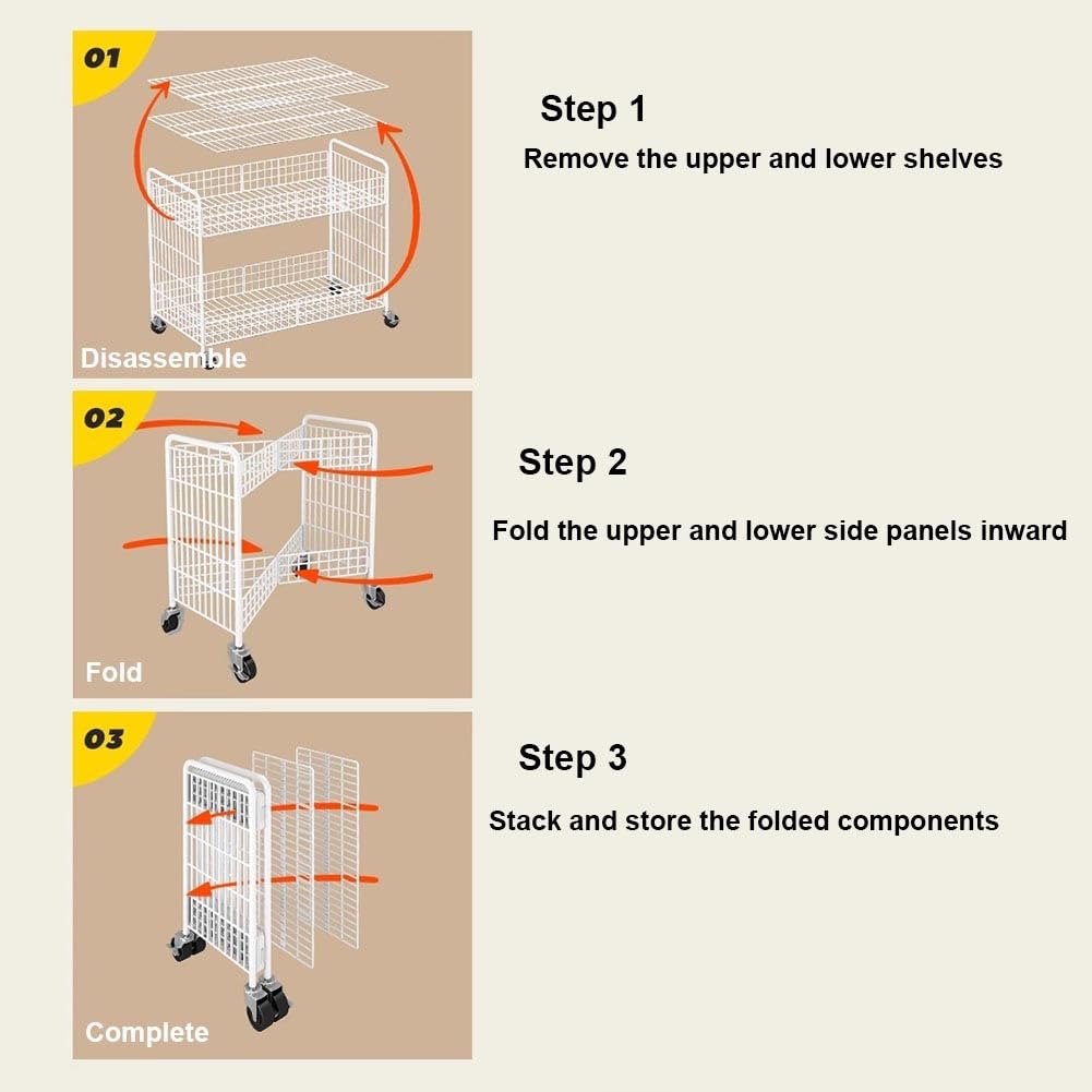 zktoermn Expositor De Alambre Metálico con Ruedas para Venta Minorista, Carrito Móvil para Venta Ambulante De Comida Carrito De Helados para Mercado Nocturno Expositor Plegable(80x56x86cm)