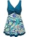 Wantdo Women's Slimming Teal Peacock Printed Boylegged Swimwear,Green,US 10