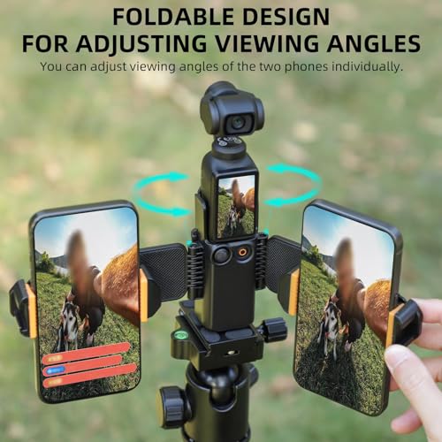 Buziba Dual Phone Holder for DJI Osmo Pocket 3 Cellphone Mount Phone Clip Clamp Tripod Adapter Camera Expansion Accessories by Buziba - Used condition - Image 5