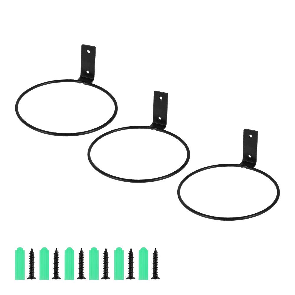 ATopoler 6 Inch Flower Pot Holder Ring,3PCS Wall Mounted Flower Pot Rack Iron Metal Planter Pot Ring Plant Hooks Hangers for Balcony Home Garden Yard Decoration