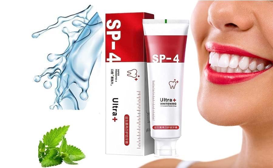 SP-4 Ultra+ Whitening Toothpaste, Probiotic Teeth Whitening & Stain Remover, Advanced Dental Care for Brighter Smiles and Fresh Breath-image-46
