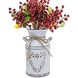 MATERIALE E DIMENSIONI: il vaso per lattine decorativo shabby chic è realizzato in ferro zincato, confezione: 1x vaso per lattine (senza fiori) ， Dimensioni - Altezza 7,6 