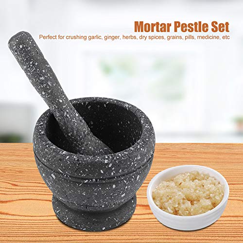 Mortar and Pestle Set, 9 x 11cm Mortar + 17.5cm Pestle, Manual Plastic Garlic Grinder Mini Pestle and Mortar Grinding Tool for Grind Spices, Powder Pesto(#4) - Image 3