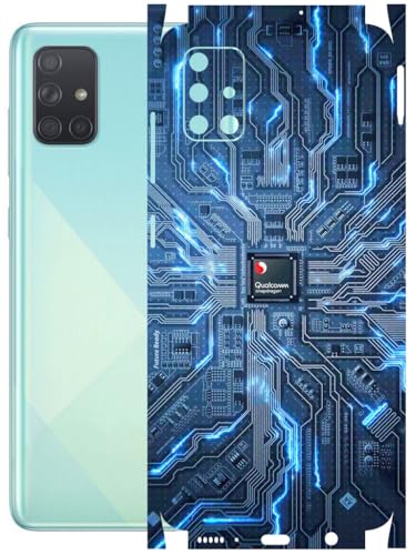 Image of AtOdds - Full Body Back Screen Guard Protector Film - Lamination Wrap Skin Sticker Compatible with Samsung Galaxy A51 | Scratchproof Matte Finish (Circuit)