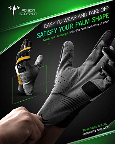 POISON SCORPION Motorcycle Motocross Dirt Bike Gloves for Men Women | Yellow M