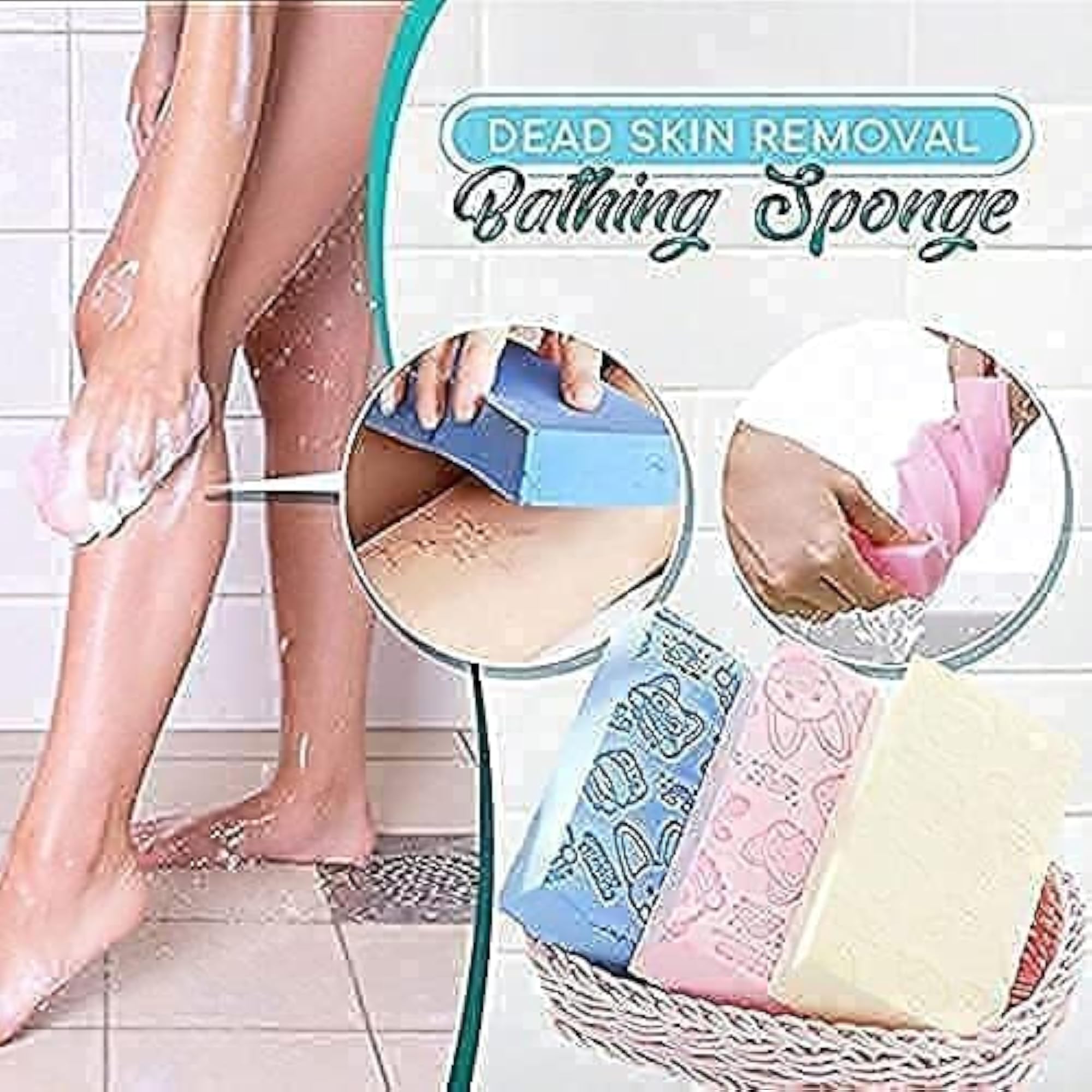 Ultra Soft Exfoliating Bath Sponge Pack of 4