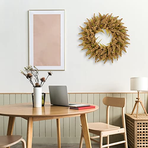 Huadanbor Fall Wreath, 24" Wreaths,Artificial Heather Berry Wreaths For Front Door, Used For Thanksgiving, Farmhouse Or Room Indoors,Outdoors, Corridors, Offices (Brown) #TOP6